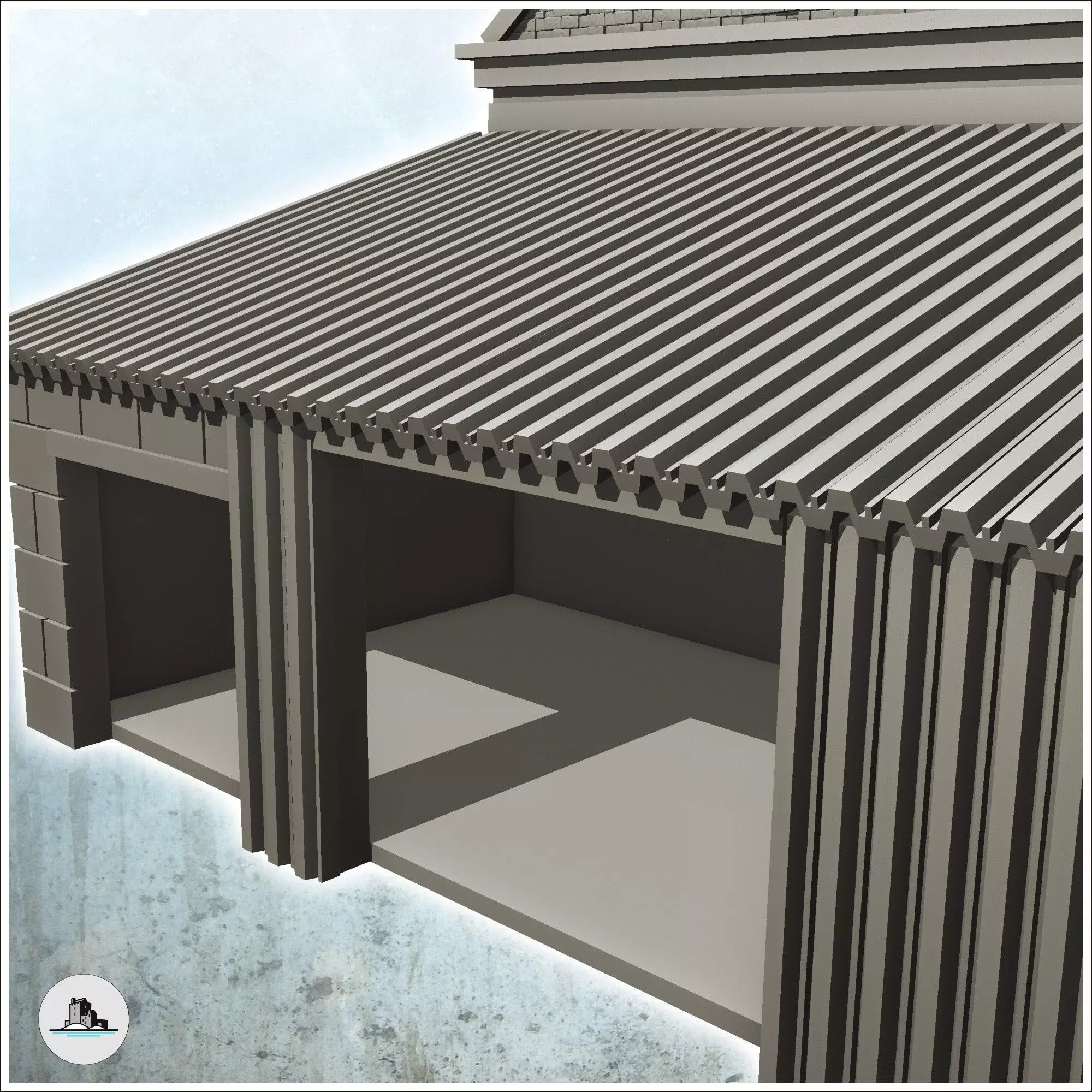 House with barn Foy Ardennes Belgium 12 - Modern WW2 WW1 World W 3D print model_5