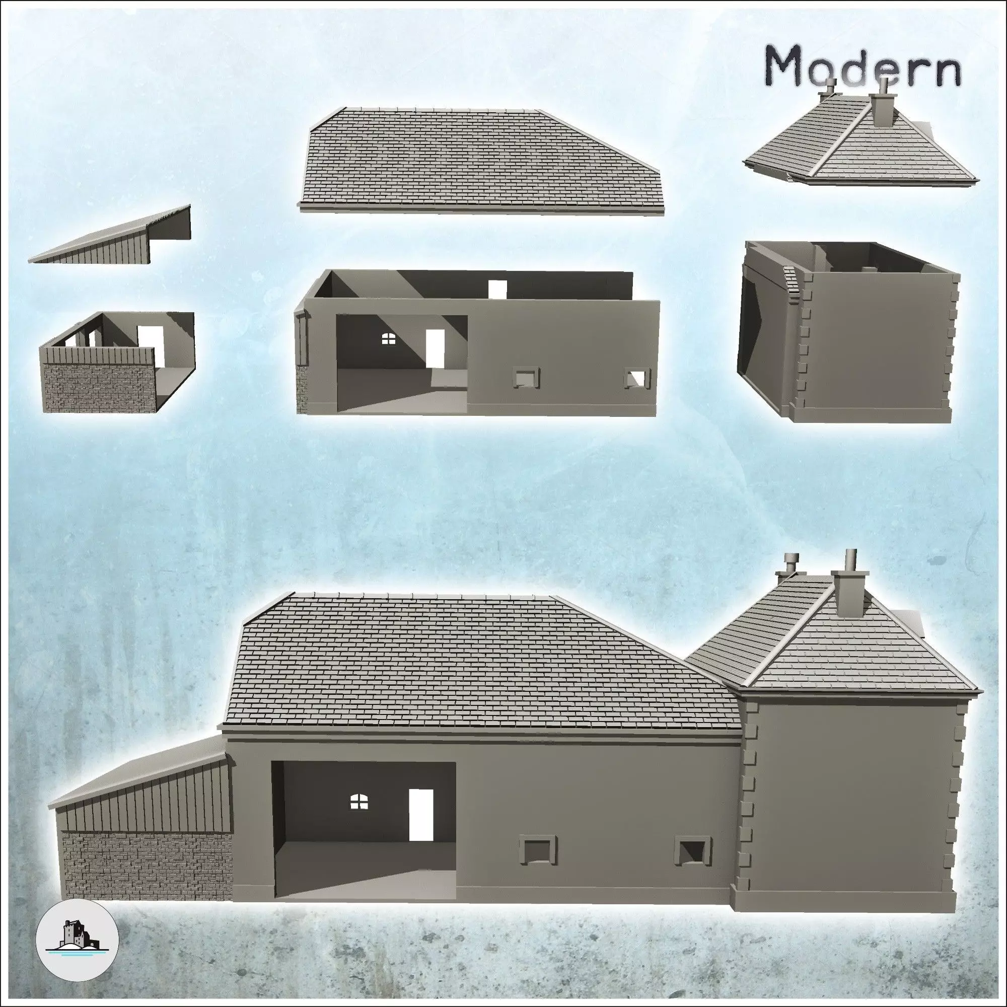 House with barn Foy Ardennes Belgium 12 - Modern WW2 WW1 World W 3D print model_2