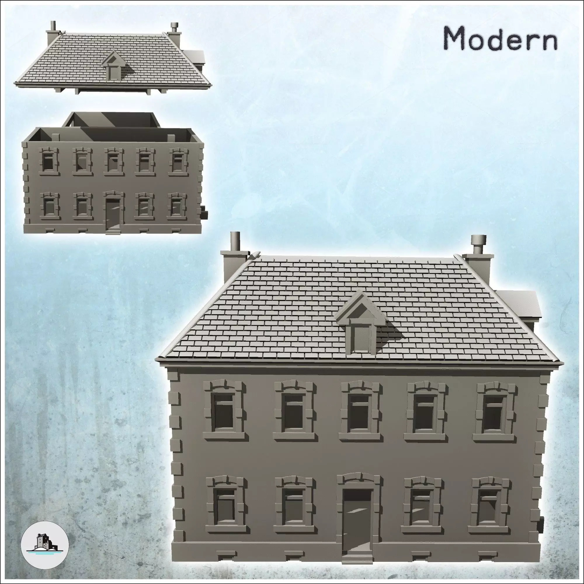 House with barn Foy Ardennes Belgium 12 - Modern WW2 WW1 World W 3D print model_1