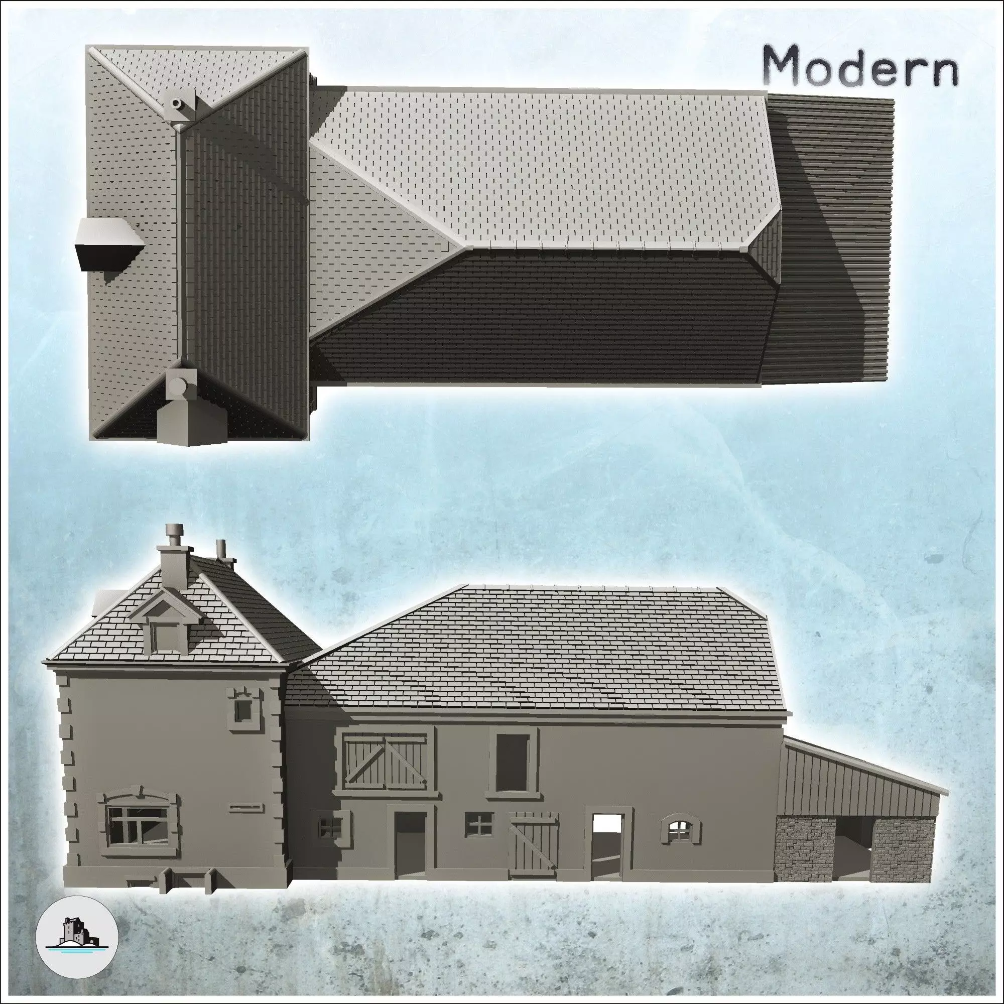 House with barn Foy Ardennes Belgium 12 - Modern WW2 WW1 World W 3D print model_4