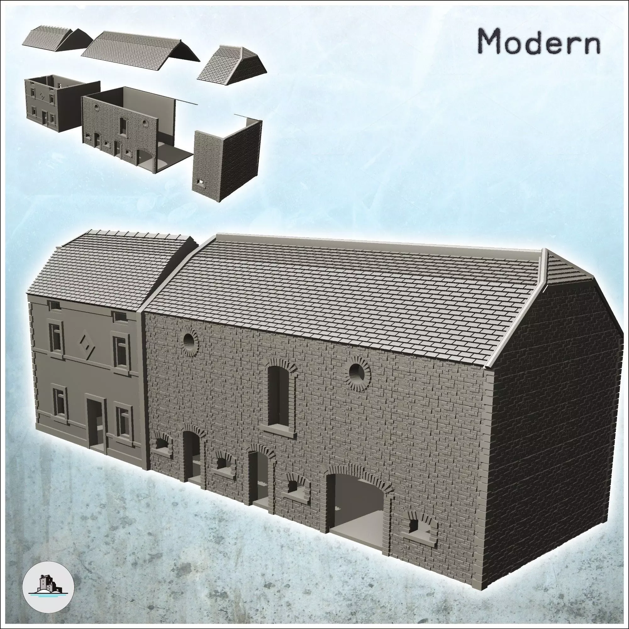 House with barn Foy Ardennes Belgium 13 - Modern WW2 WW1 World W 3D print model_0