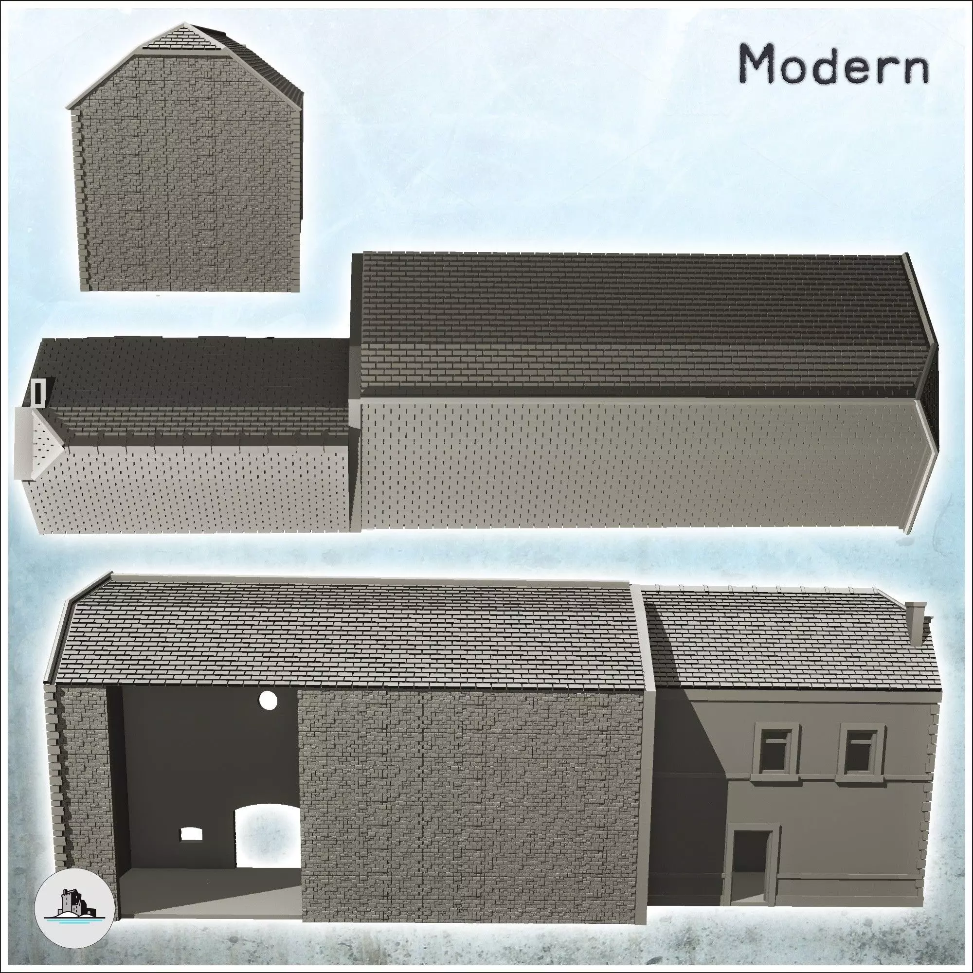 House with barn Foy Ardennes Belgium 13 - Modern WW2 WW1 World W 3D print model_4