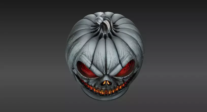 Jack-O-Lantern Pumpkin 3D Model Haunted Halloween Printable 3D print model_3