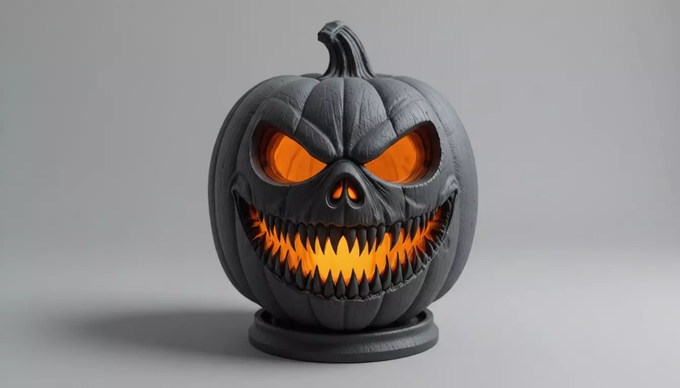 Jack-O-Lantern Pumpkin 3D Model Haunted Halloween Printable 3D print model_0