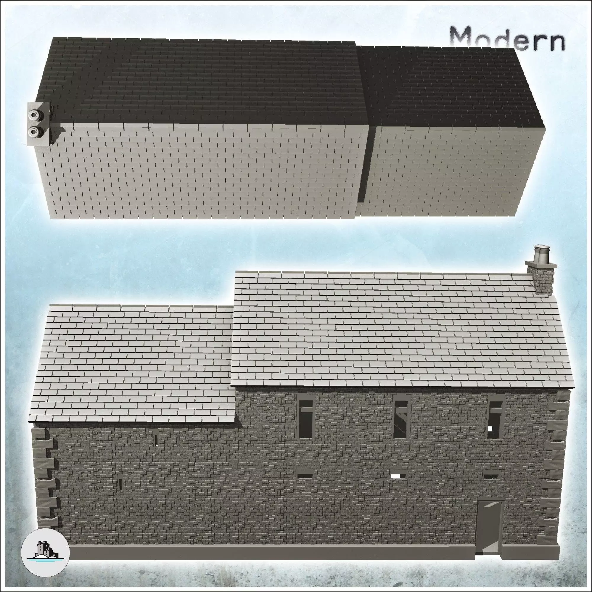 Manor house of la Fiere Sainte-Mere-Eglise Normandy - Modern WW2 3D print model_4