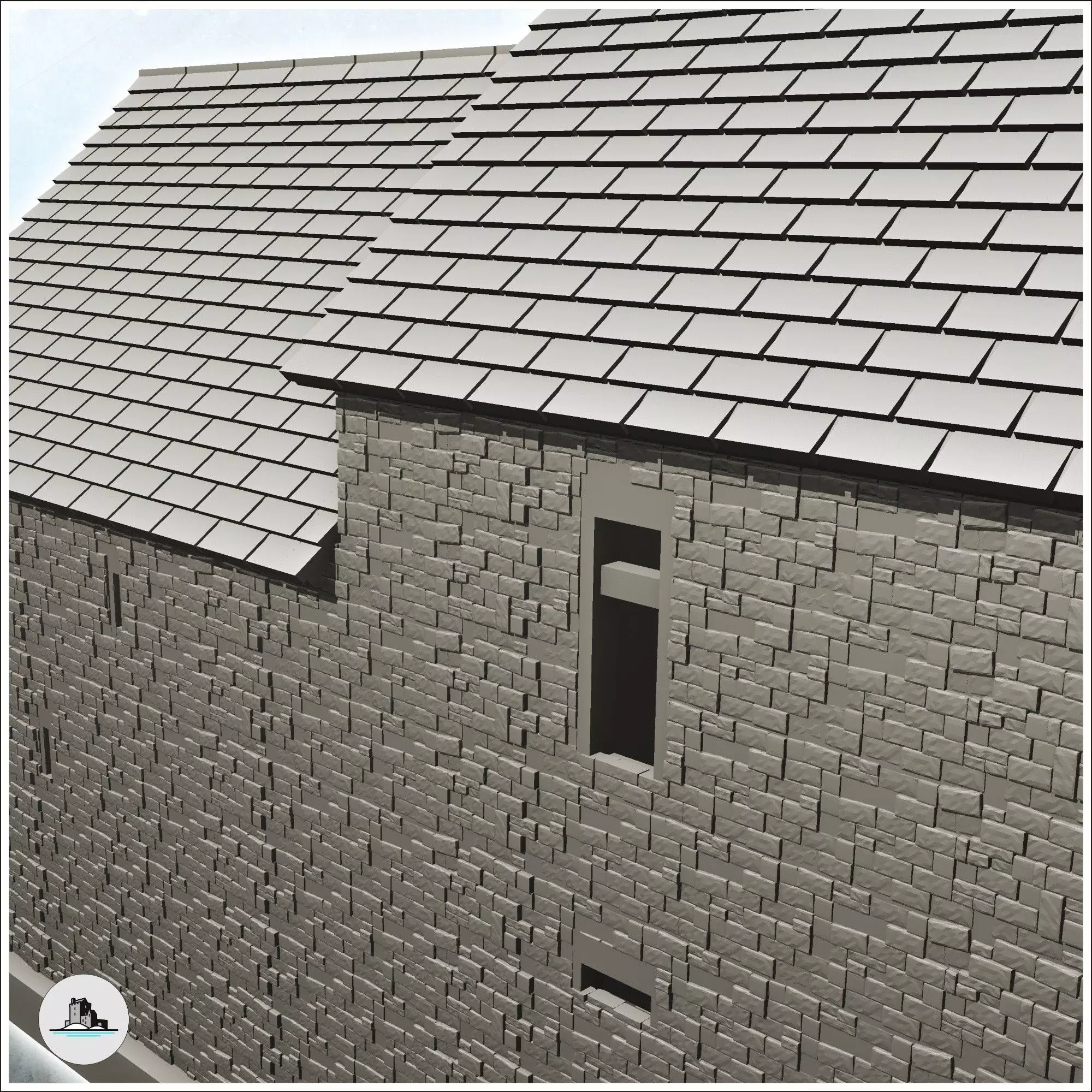 Manor house of la Fiere Sainte-Mere-Eglise Normandy - Modern WW2 3D print model_6