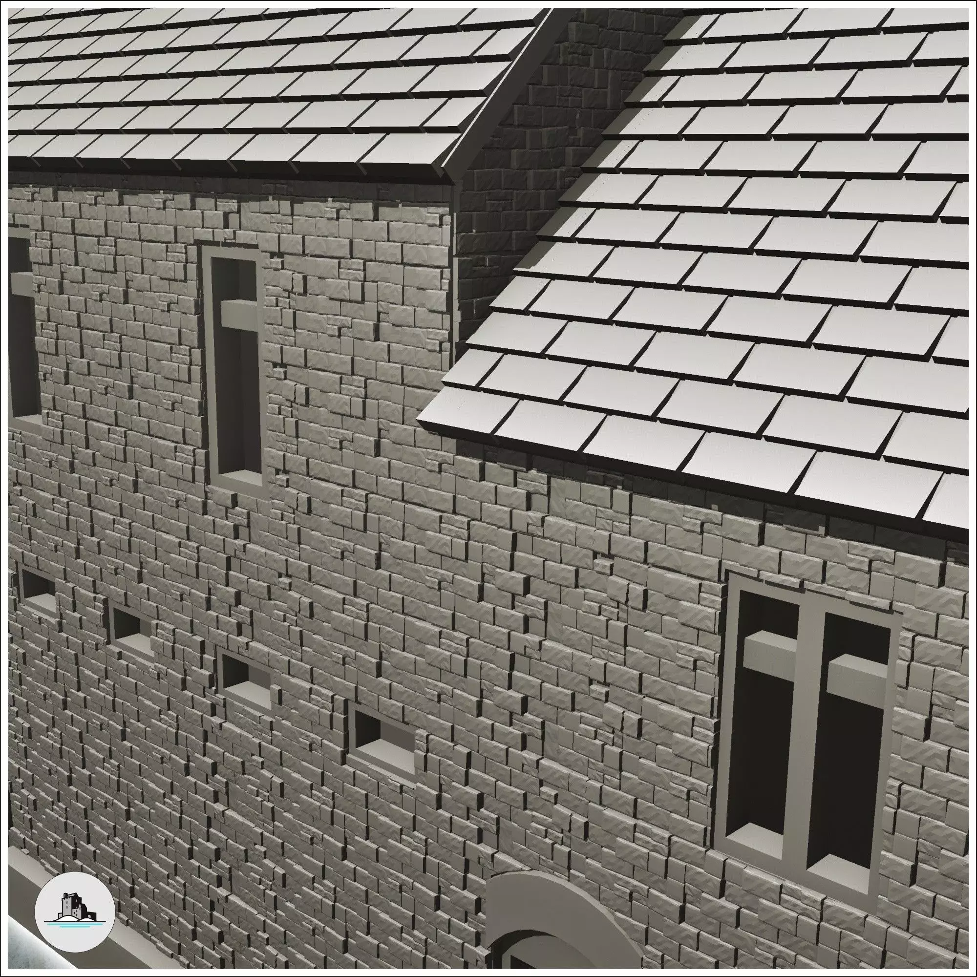 Manor house of la Fiere Sainte-Mere-Eglise Normandy - Modern WW2 3D print model_8