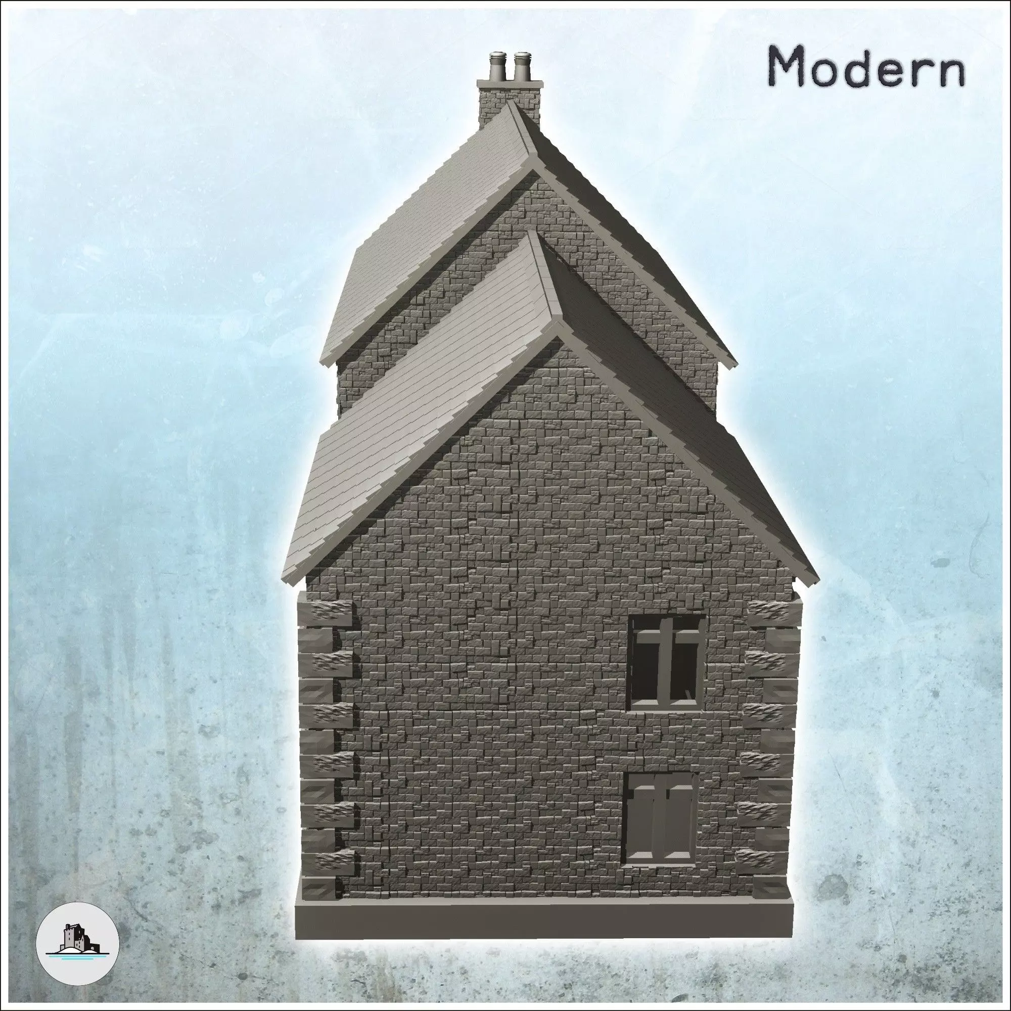 Manor house of la Fiere Sainte-Mere-Eglise Normandy - Modern WW2 3D print model_5