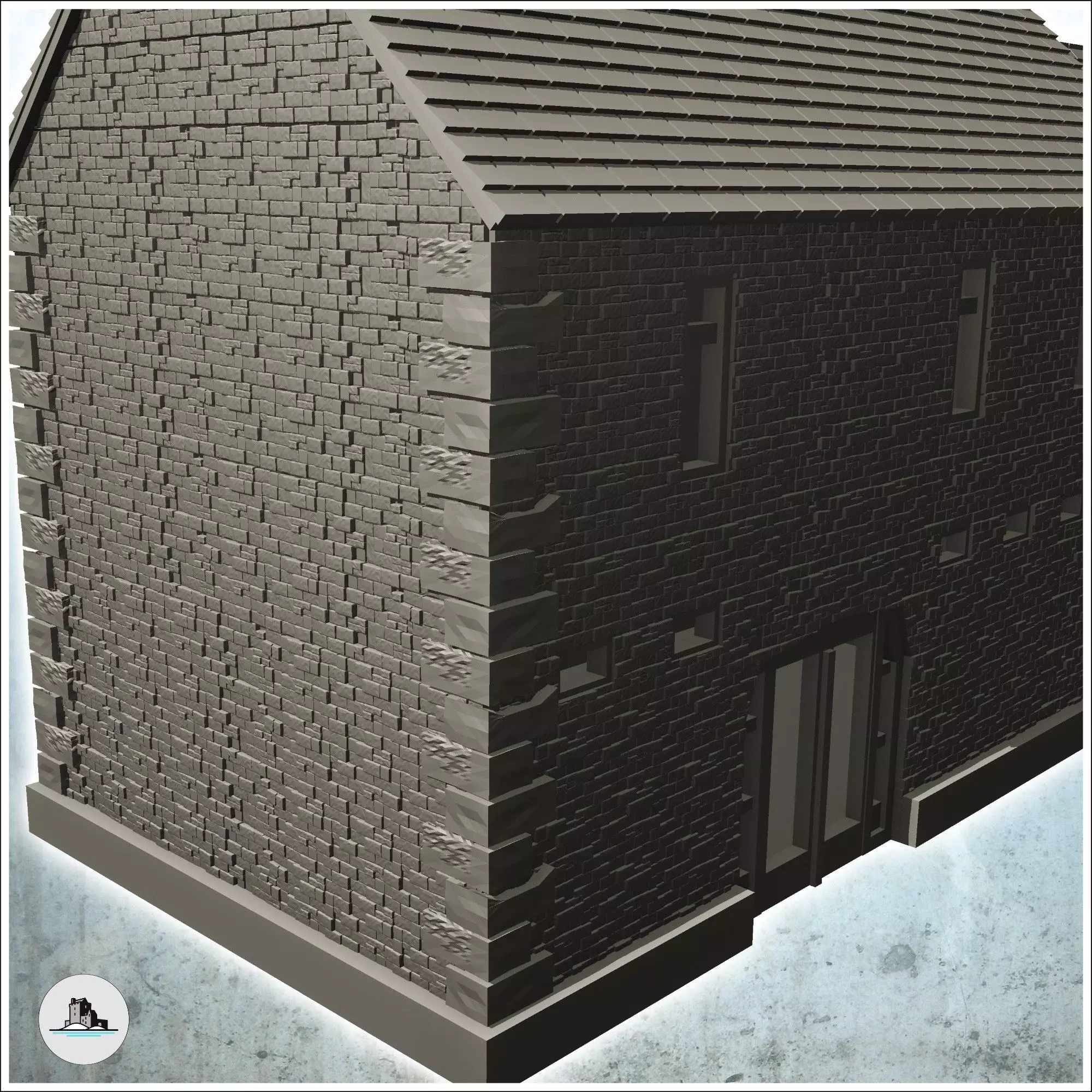 Manor house of la Fiere Sainte-Mere-Eglise Normandy - Modern WW2 3D print model_7