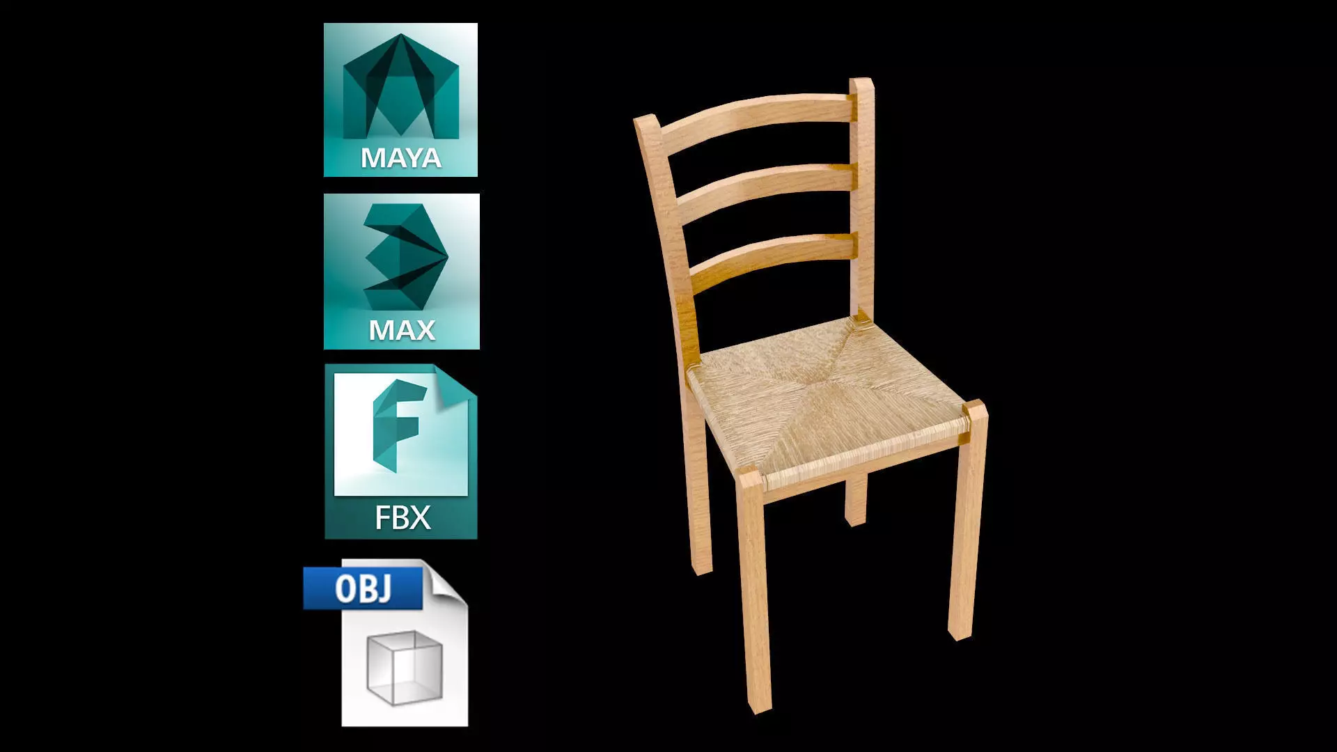 Kitchen Chair Low-poly 3D model