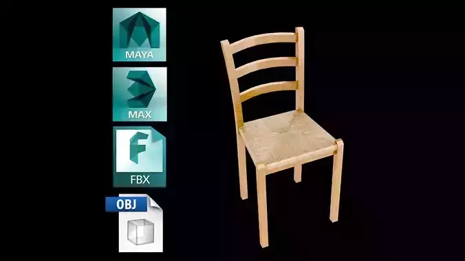 Kitchen Chair Low-poly 3D model