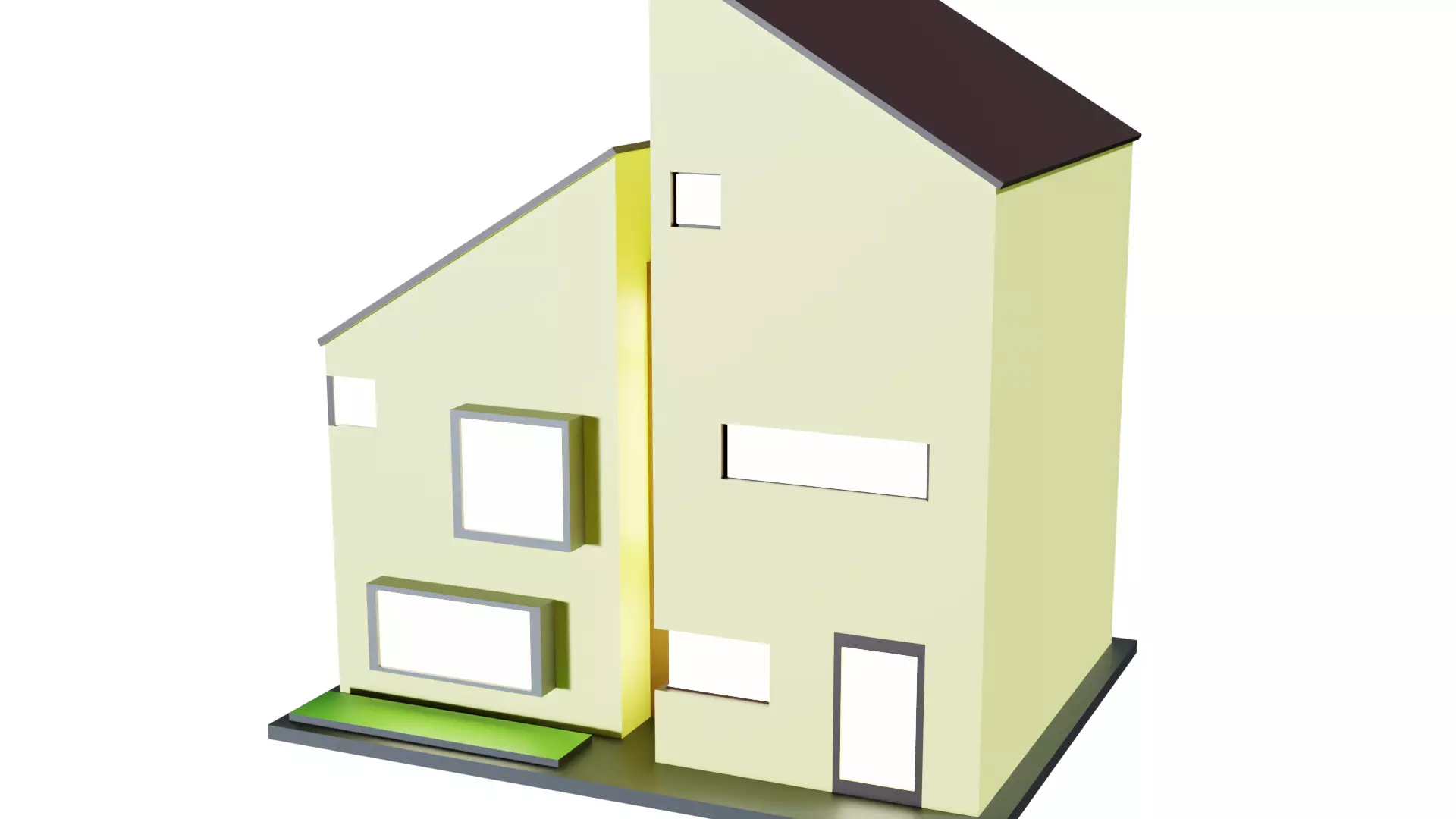 Low Poly Modern House Low-poly 3D model_2