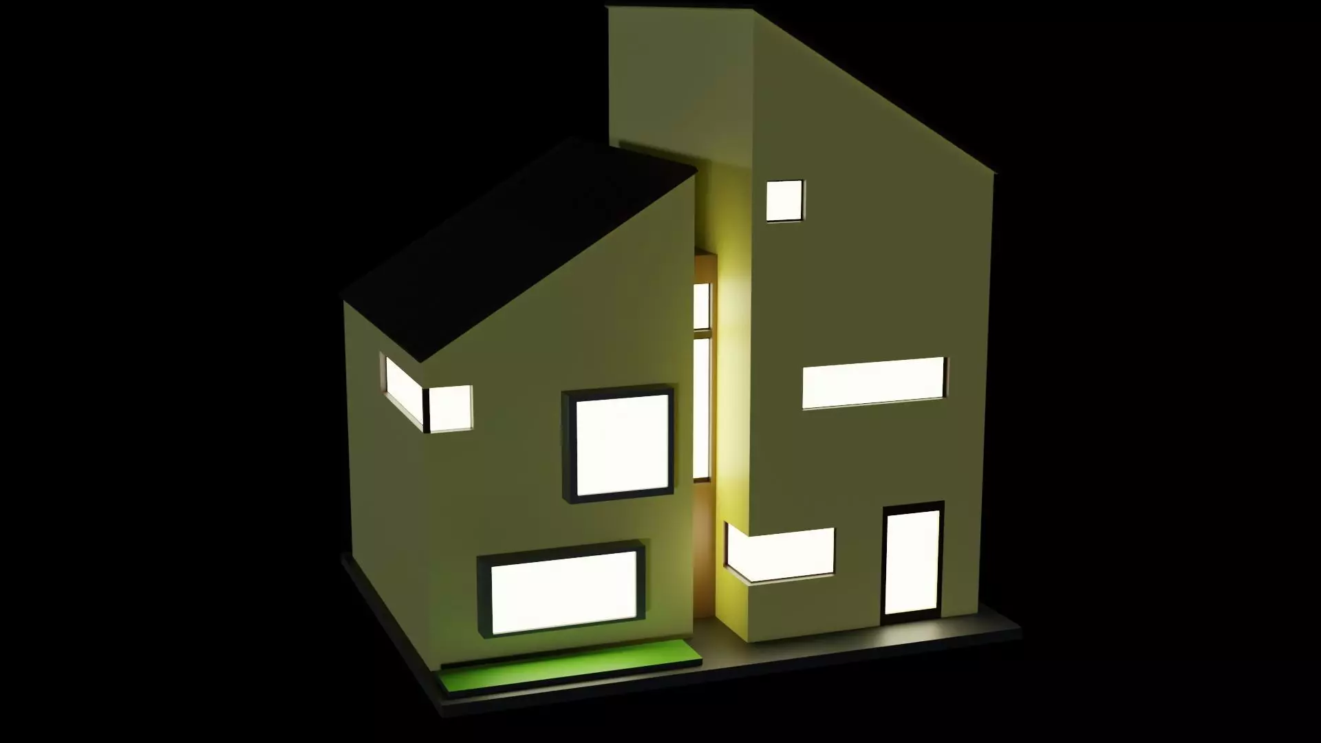 Low Poly Modern House Low-poly 3D model_3