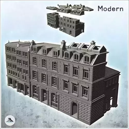 Group of European multi-storey buildings intact version 20 - Mod