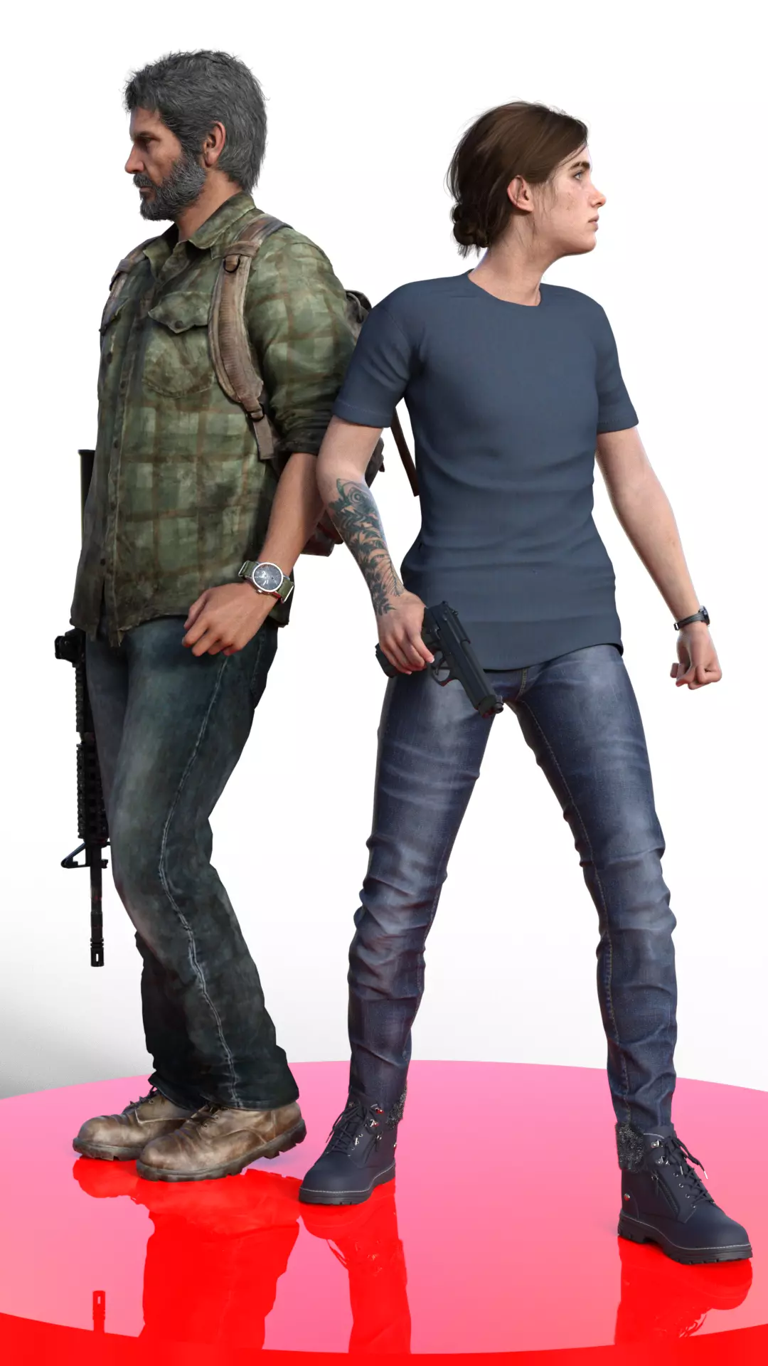 Joel Ellie Survivors United in a Post-Apocalyptic World 3D print model