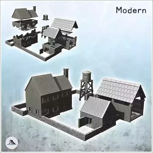 Farmhouse with cistern and underground bunker 23 - Modern WW2 WW