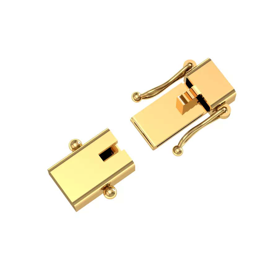  plain rectangle clasp necklace 3D print model_4