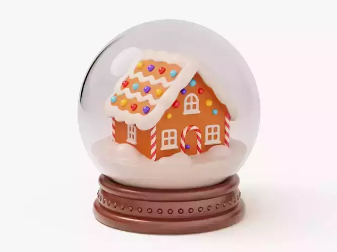 Gingerbread Snow Globe 3D model