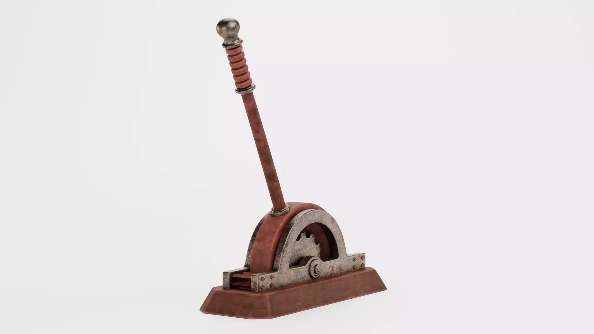 Rusty Lever - Rigged Low-poly 3D model_4