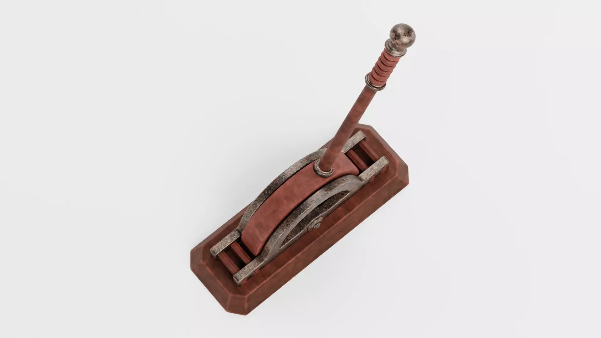 Rusty Lever - Rigged Low-poly 3D model_6