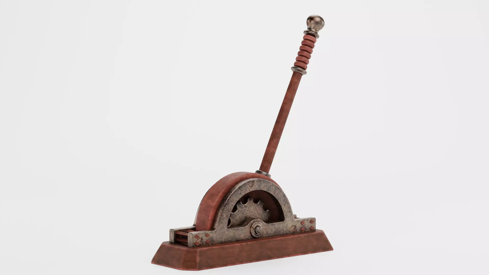 Rusty Lever - Rigged Low-poly 3D model_0