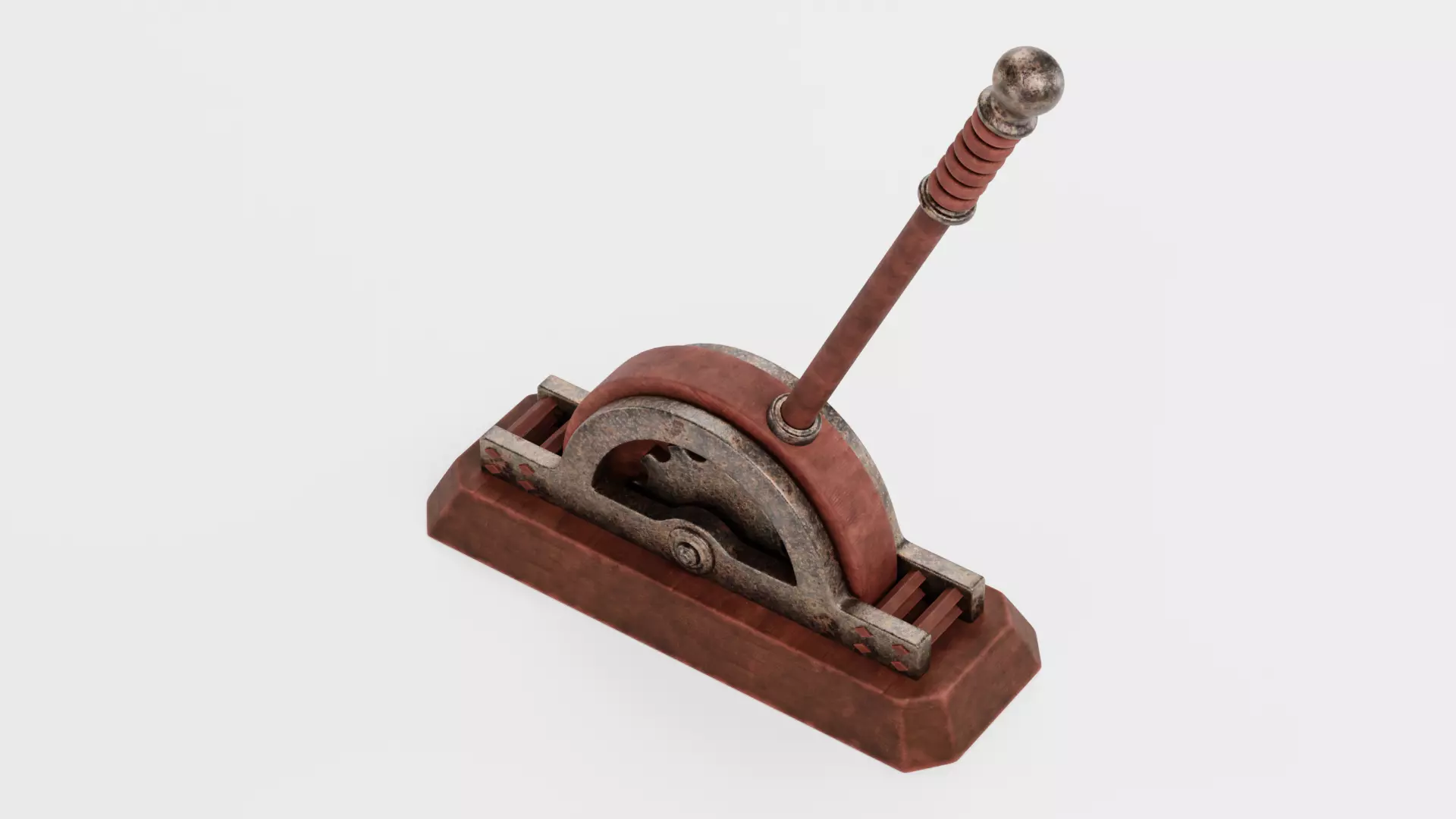 Rusty Lever - Rigged Low-poly 3D model_5