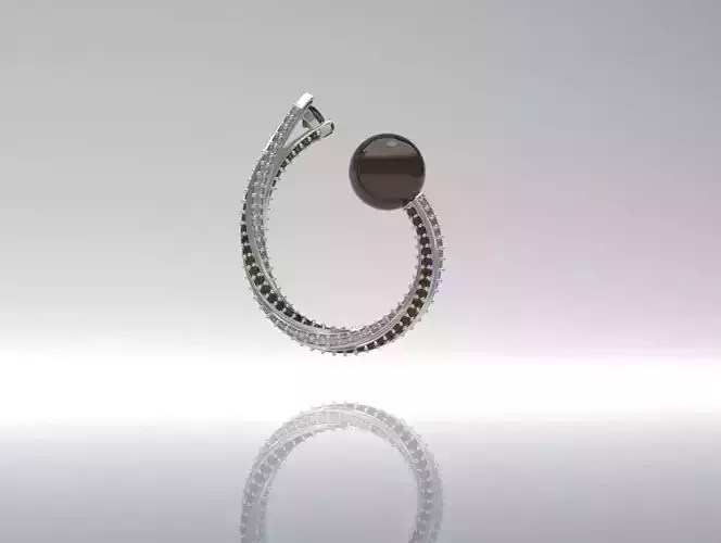 Modern Curved Ring with Gemstone 