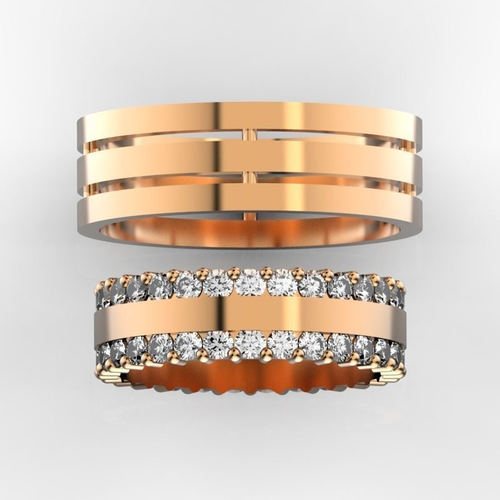 Wedding bands with stones