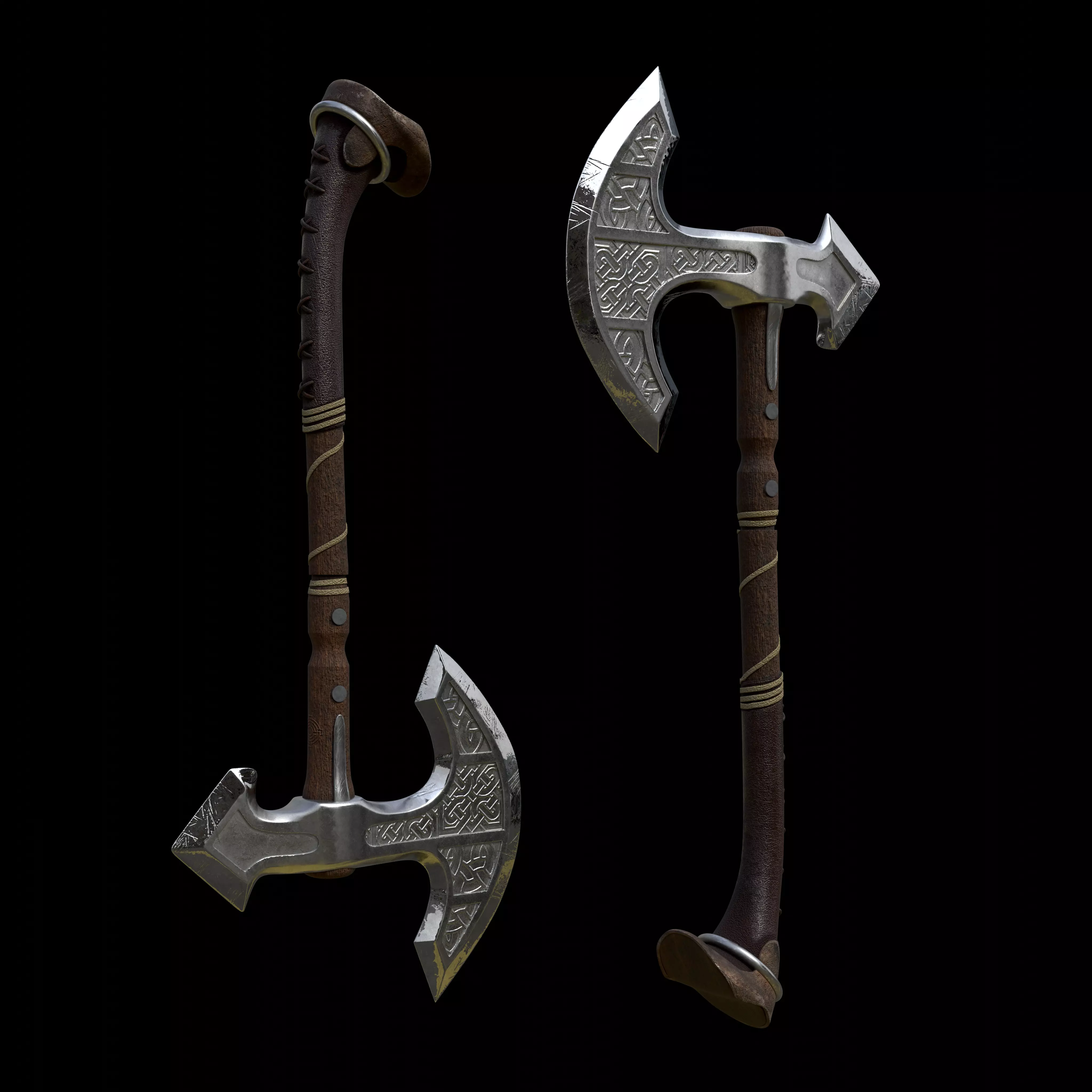 Medieval Axe 3D model_0