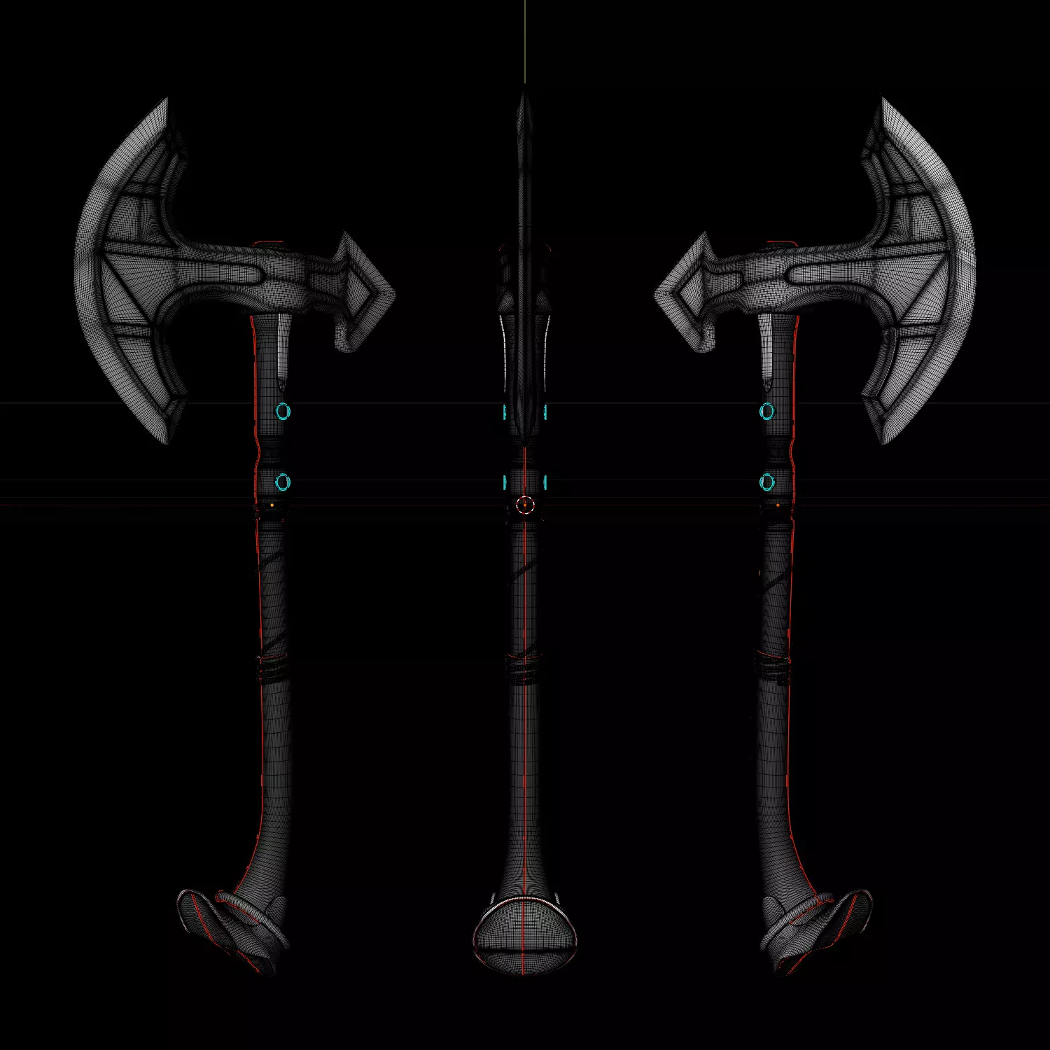Medieval Axe 3D model_5
