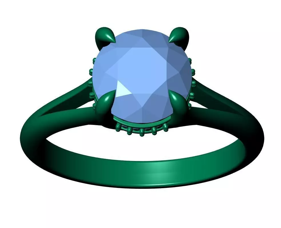Round Engagement Ring 3D print model_12