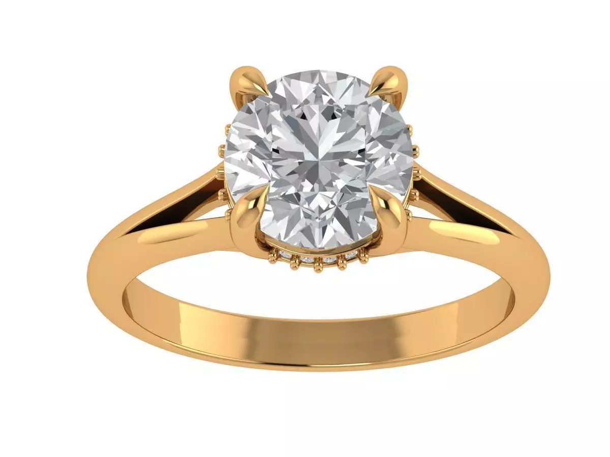 Round Engagement Ring 3D print model_3