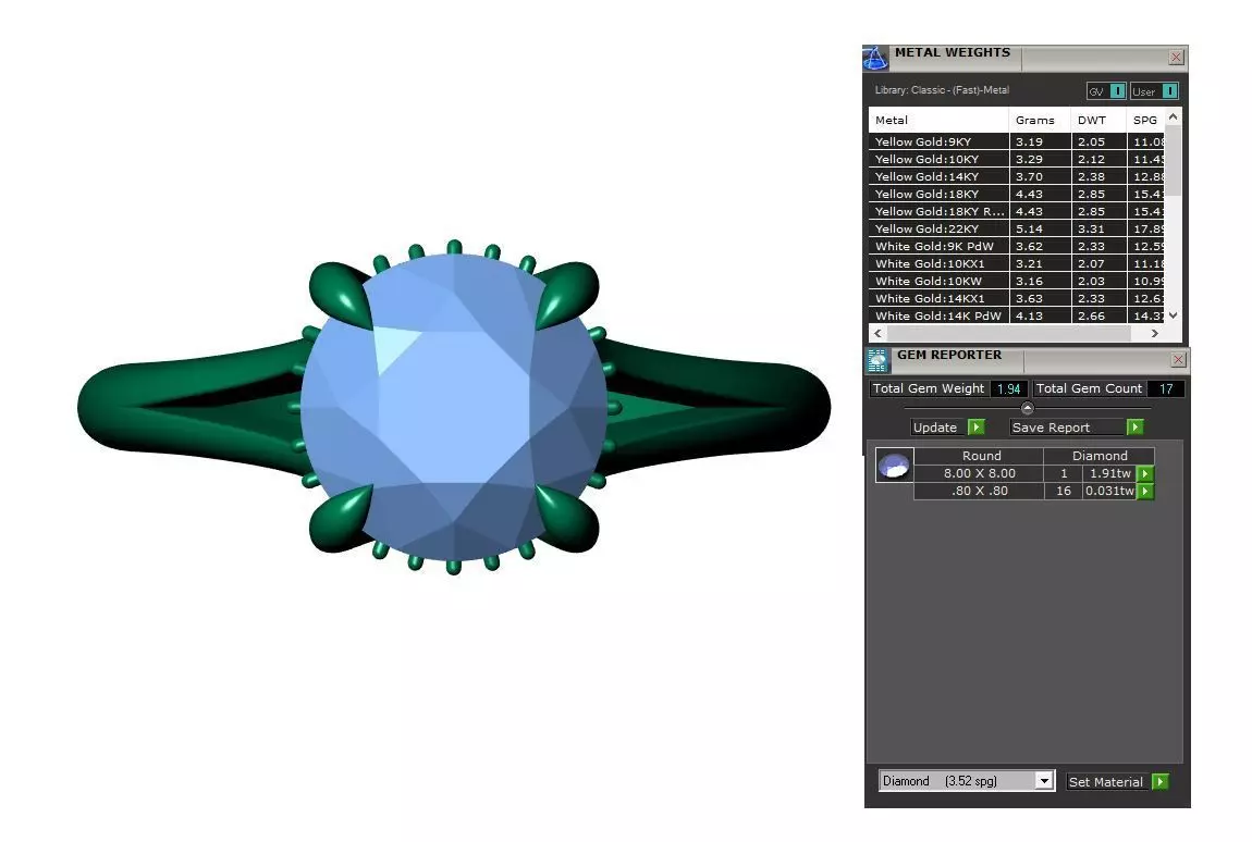 Round Engagement Ring 3D print model_9