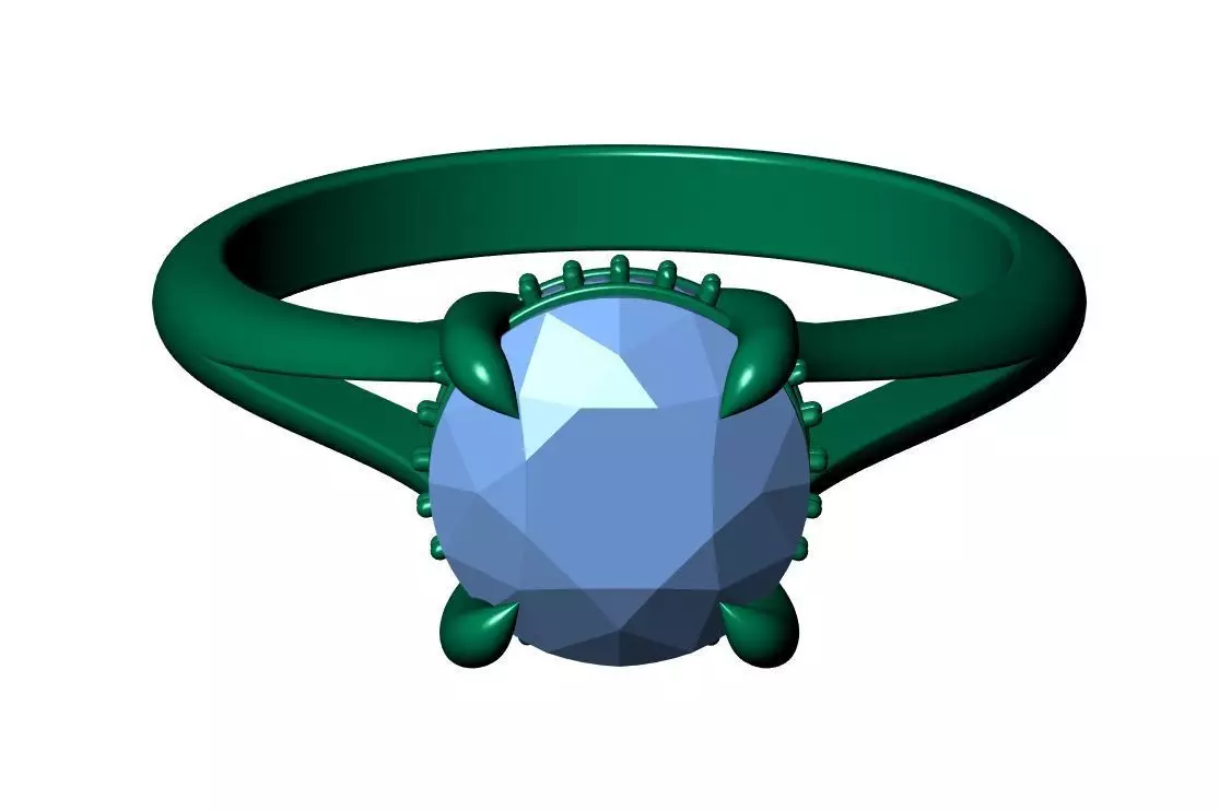 Round Engagement Ring 3D print model_11