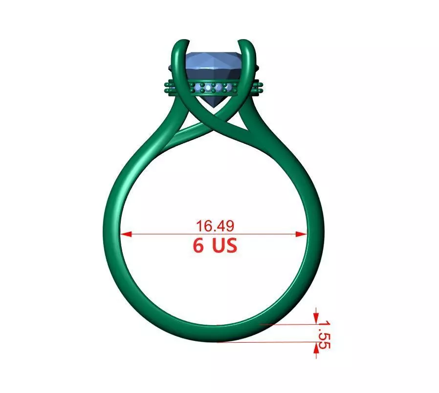 Round Engagement Ring 3D print model_13