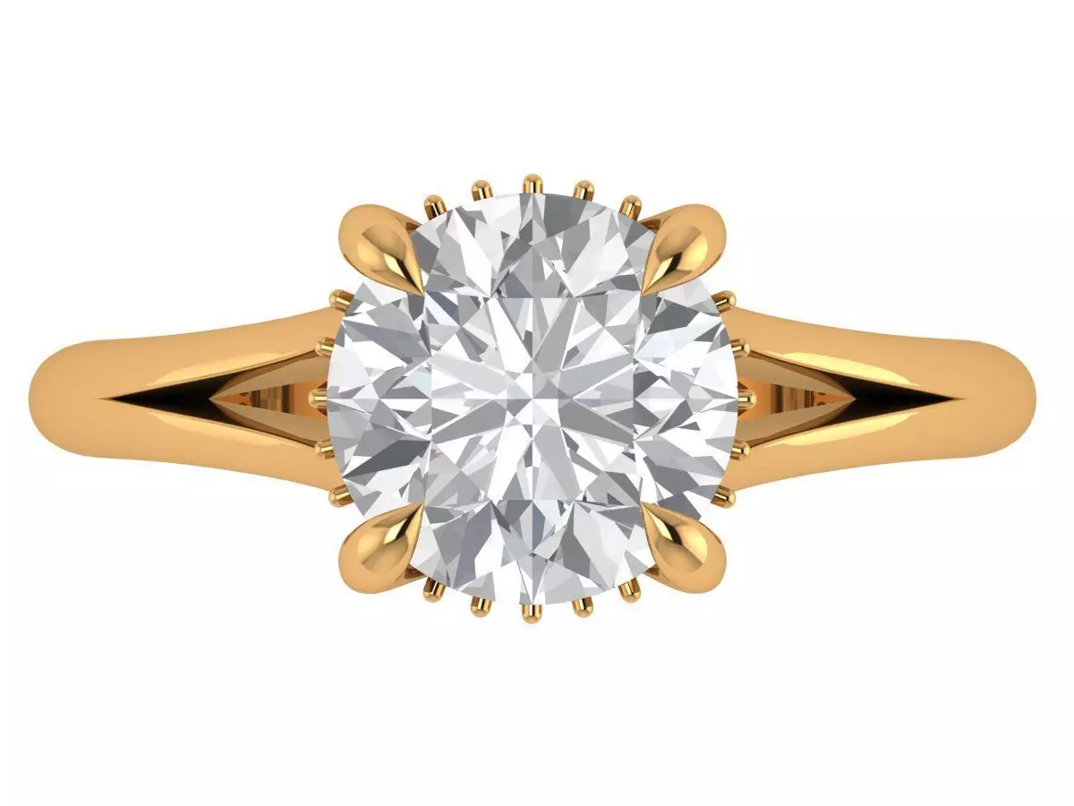 Round Engagement Ring 3D print model_1