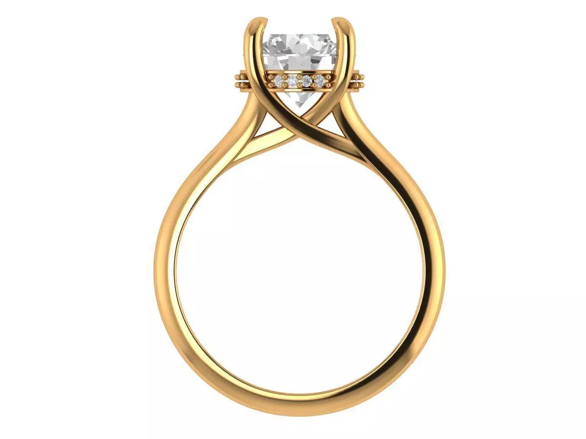 Round Engagement Ring 3D print model_5