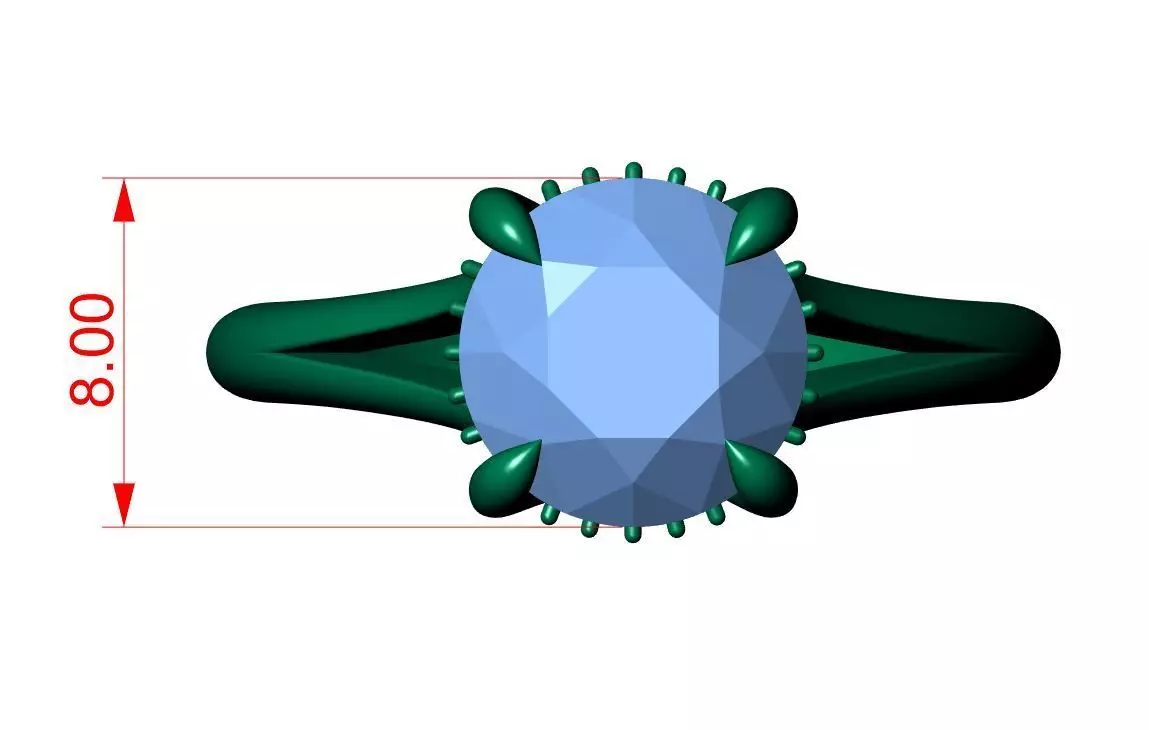 Round Engagement Ring 3D print model_10