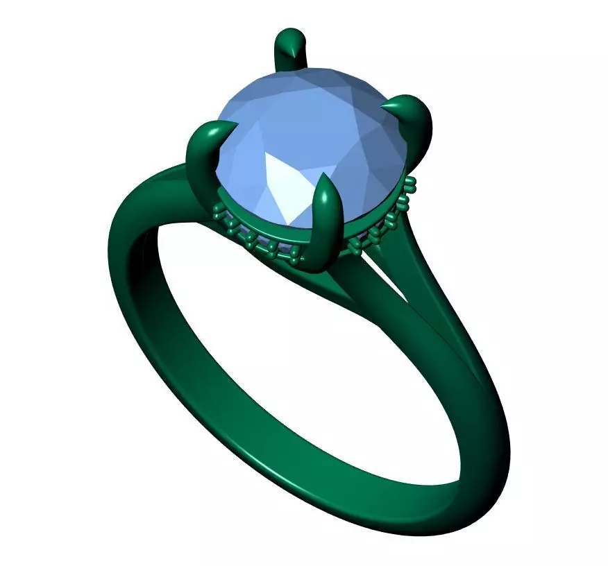 Round Engagement Ring 3D print model_8
