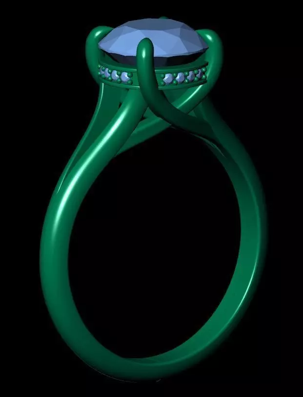 Round Engagement Ring 3D print model_15