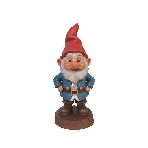 2569Fairy Tale Gnome  Color Full  Body Figurine on Base 3D print model_8