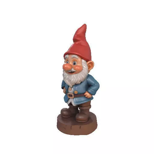 2569Fairy Tale Gnome  Color Full  Body Figurine on Base 3D print model_35