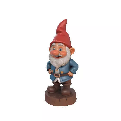 2569Fairy Tale Gnome  Color Full  Body Figurine on Base 3D print model_36