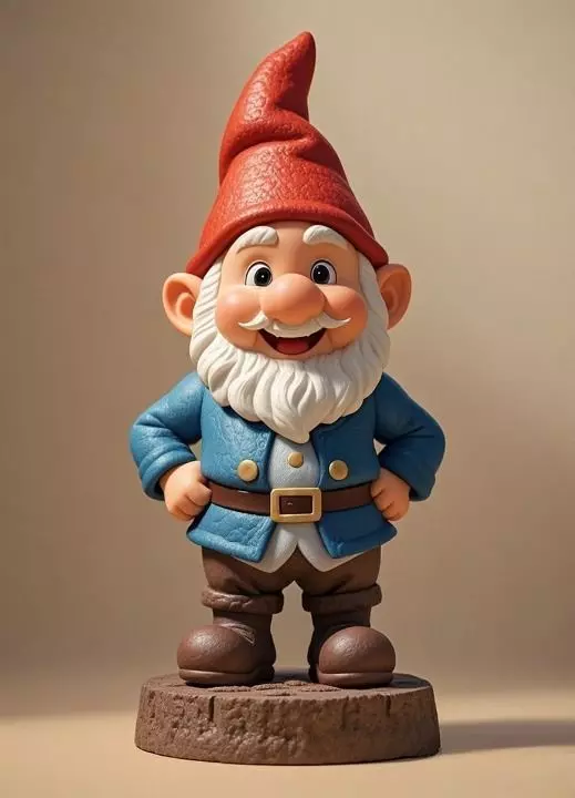 2569Fairy Tale Gnome  Color Full  Body Figurine on Base 3D print model_0