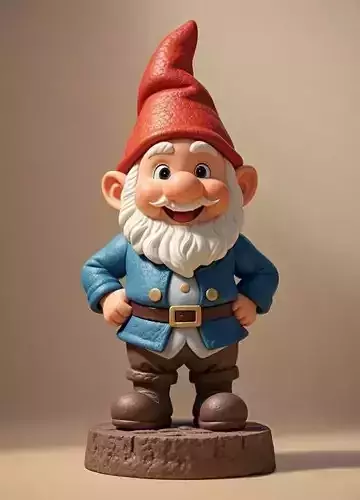 2569Fairy Tale Gnome  Color Full  Body Figurine on Base
