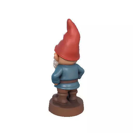 2569Fairy Tale Gnome  Color Full  Body Figurine on Base 3D print model_26