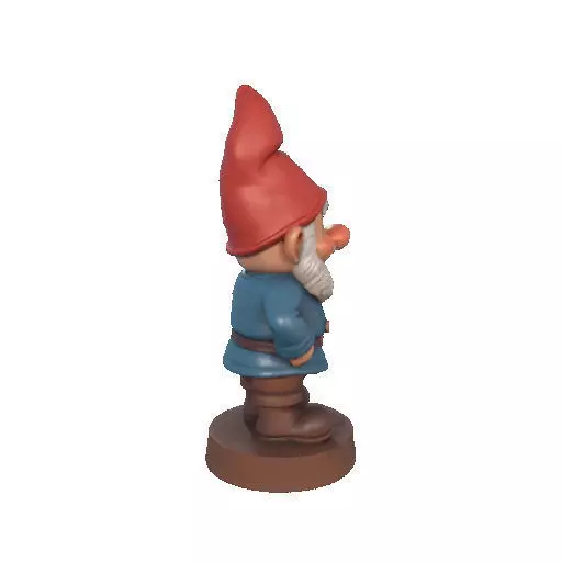 2569Fairy Tale Gnome  Color Full  Body Figurine on Base 3D print model_17