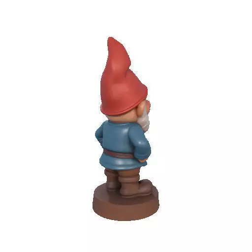 2569Fairy Tale Gnome  Color Full  Body Figurine on Base 3D print model_19