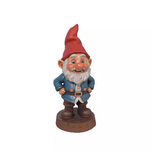 2569Fairy Tale Gnome  Color Full  Body Figurine on Base 3D print model_9