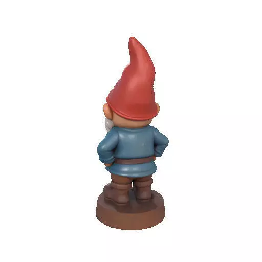 2569Fairy Tale Gnome  Color Full  Body Figurine on Base 3D print model_25